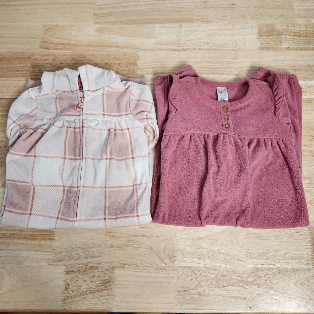 Bundle of 2 Girls fleece jumpsuits
